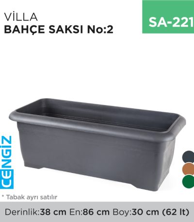 VİLLA BAHÇE SAKSI NO:2 TABAKSIZ (62 LT)