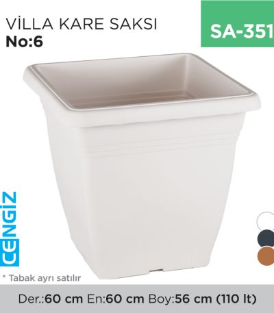 VİLLA KARE SAKSI NO:6 TABAKSIZ (110 LT) (VKS6)