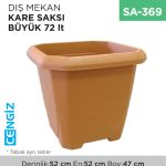 DIŞ MEKAN KARE SAKSI BÜYÜK 72 LT (319)