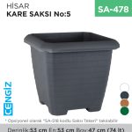 HİSAR KARE SAKSI NO:5 TABAKSIZ (74 LT) (HK05)