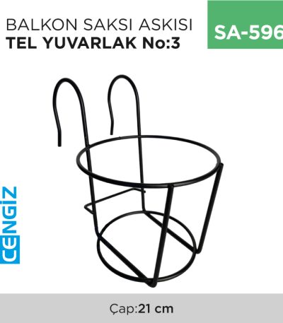 BALKON SAKSI ASKISI TEL YUVARLAK NO:3 (ÇAP:21 CM)