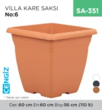 VİLLA KARE SAKSI NO:6 TABAKSIZ (110 LT) (VKS6)